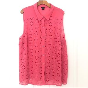 Torrid Eyelet Sheer Pink Sleeveless Top